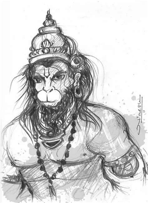 Hanuman Drawing Hanuman Drawing Hanumanji Hindu Deities