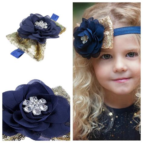 Boutique Baby Girls Glitter Sequins Bowknot Headband Toddler Rhinestone