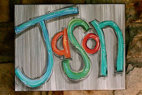 Name Canvasoriginal Painting Acrylic On Canvas Personalized And Hand