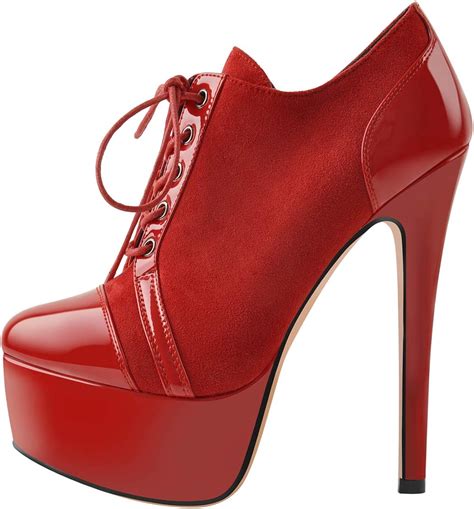 Only Maker Womens Stiletto High Heels Lace Up Pumps Red Size 8 Uk