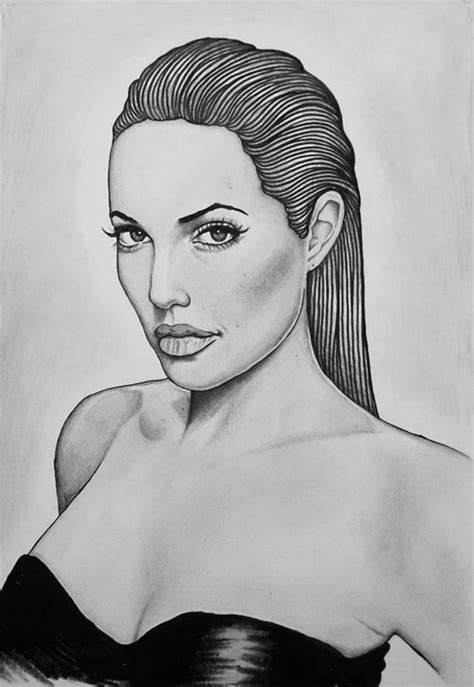Angelina Jolie Original Drawing