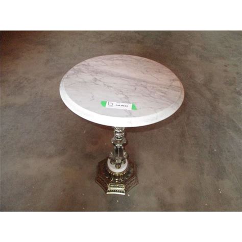 20 Tall Marble Top Stand 15 Round Bodnarus Auctioneering