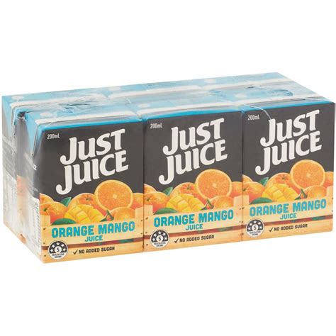 Just Juice Orange Mango Fruit Drink Multipack 6 Pack Woolworths