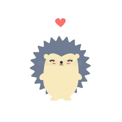Cute Cartoon Hedgehog Vector Illustration Isolated On White Background