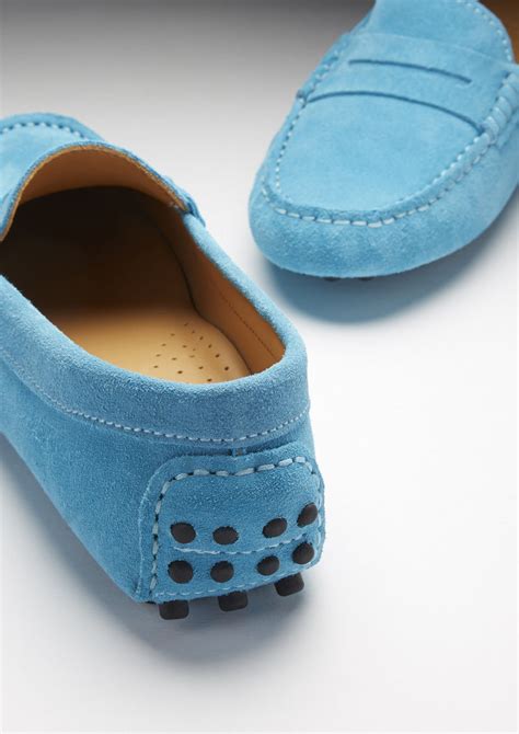 Womens Penny Driving Loafers Turquoise Suede Hugs And Co