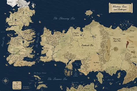 New Official Westeros Map By Gunnar Santos Game Of Thrones