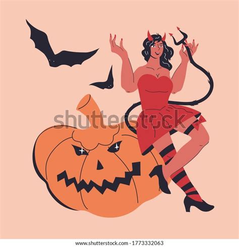 Sexy Devil Girl Red Halloween Costume Stock Vector Royalty Free 1773332063 Shutterstock