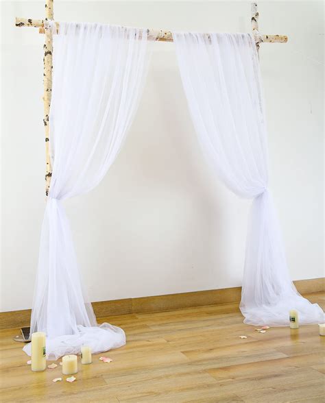 Buy White Tulle Backdrop Curtain Sheer Backdrop Curtains For Parties