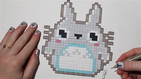 Pixel Art Kawaii Totoro Easy My Crafts And Diy Projects
