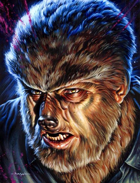 Wolfman Portrait By Jason Edmiston Universal Monsters Art Classic