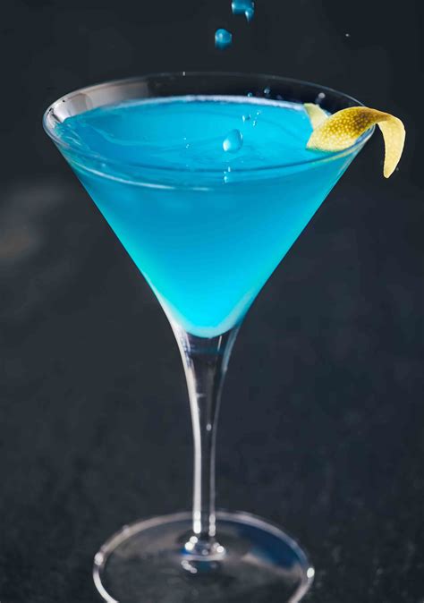 Vibrant Blue Martini With Monin Blue Curacao