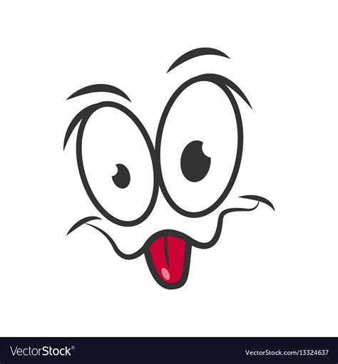 Smile Cartoon Emoticon Crazy Stretched Tongue Vector Image