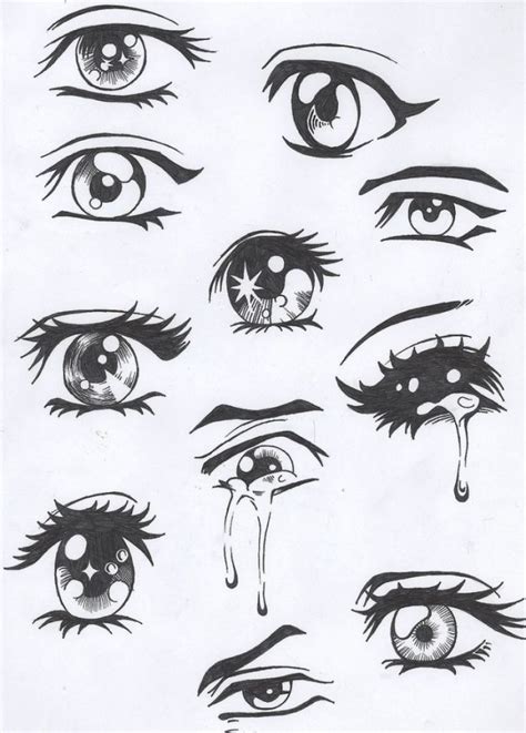 Draw anime eyes crying step step how to draw a simple eye stepstep. Easy Anime Eyes To Draw Girl Anime Hair | Sketches ...