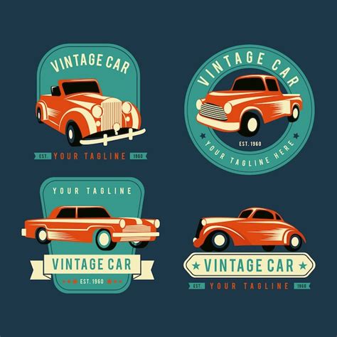 Free Vector Vintage Car Logo Collection