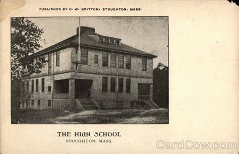 The High School Stoughton Ma Postcard