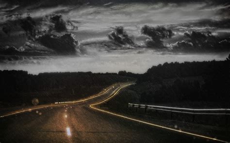 Nature Road Lights Clouds Rain Wallpapers Hd Desktop And Mobile