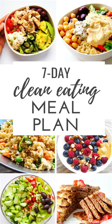 7 Day Clean Eating Meal Plan Feat Clean Eating Grocery List Start