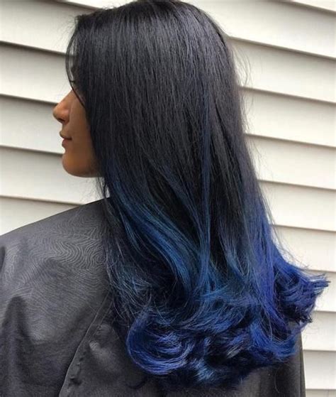 Gimme The Blues Bold Blue Highlight Hairstyles Dip Dye Hair Dyed