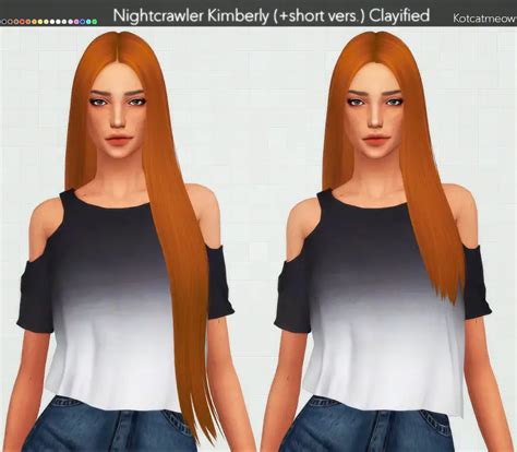 Kot Cat Nightcrawler`s Kimberly Hair Retextured Sims 4 Hairs