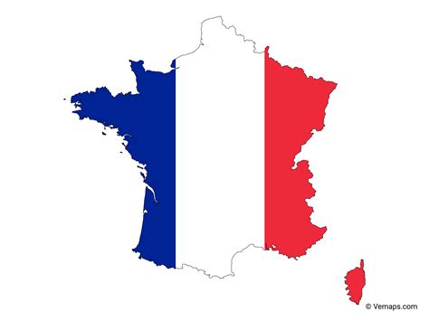 Flag Map Of France Free Vector Maps