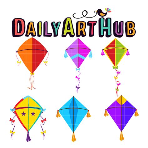 Colorful Kites Collection Clip Art Set Daily Art Hub Graphics