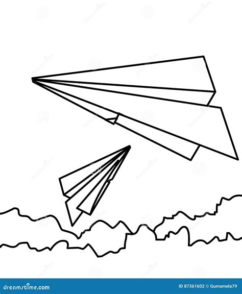 Paper Plane Coloring Page Stock Illustration Illustration Of Light