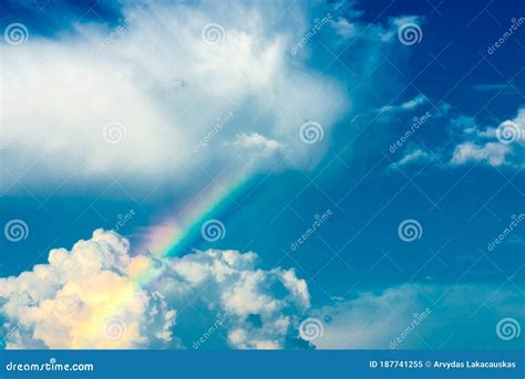 Fantasy Landscape Colorfull Rainbow On Sky Abstract Texture Fluffy