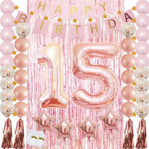 15th Birthday Decorations15th Birthday Party Supplies Rose Gold