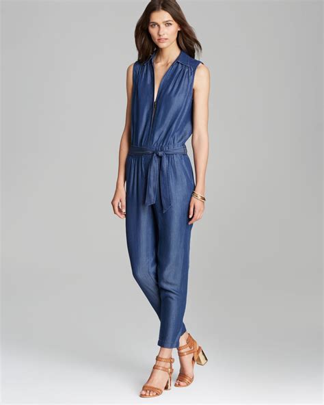 Lyst Trina Turk Jumpsuit Olimpia Chambray In Blue