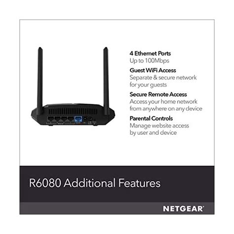 Netgear Wifi Router R6080 Ac1000 Dual Band Wireless Speed Up To