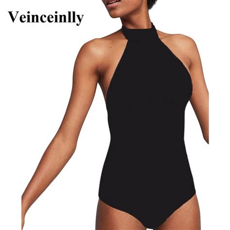 2018 S 2xl Black Large Plus Size Swimwear Women High Neck 1 One Piece Swimsuit Female Bather