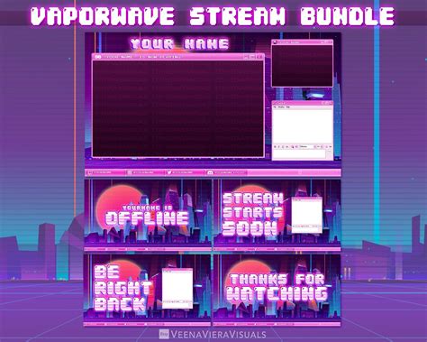 Vaporwave Stream Overlay Set For Twitch Facebook And Youtube Etsy