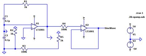 Constructing A Sine Wave Generator Circuit Using Ltspice Electrical