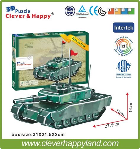 2014 New Cleverandhappy Land 3d Puzzle Model 90 Tanks Adult Puzzle Diy