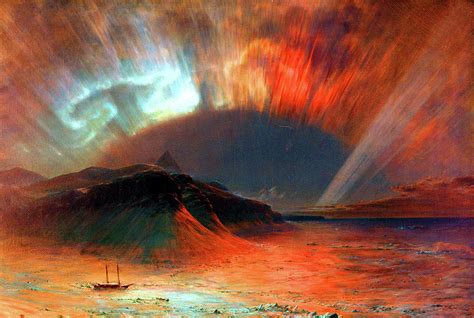 Aurora Borealis Northern Lights Painting By Frederic Edwin Church Pixels