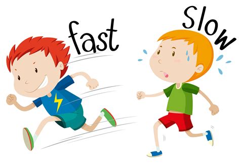 Fast Slow Opposite Words English Lessons For Kids Flashcards For Kids