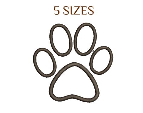 Embroidery Design Paw Print Machine Embroidery Dog Paw Design Etsy