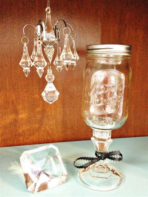 Mason Jar Wine Glass On Etsy Mason Jar Decorations Mason Jar