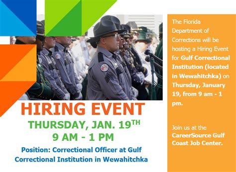 Florida Department Of Corrections Hiring Event For Gulf Correctional