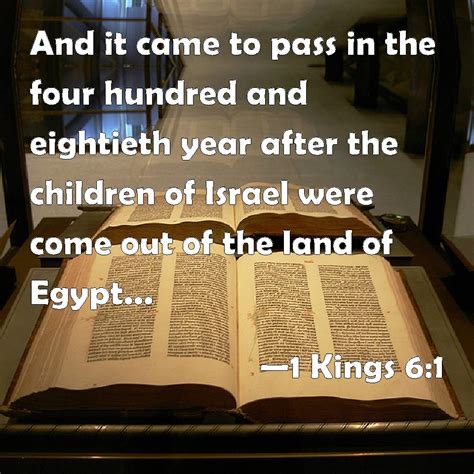 1 Kings 61 And It Came To Pass In The Four Hundred And Eightieth Year