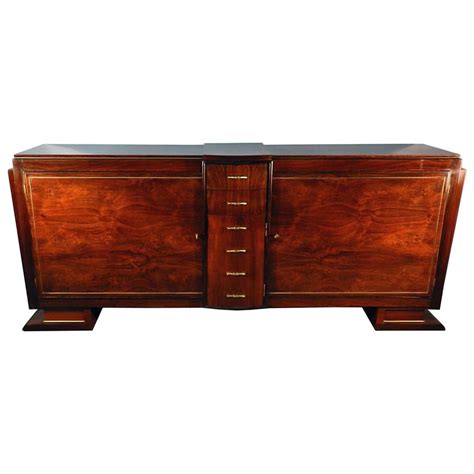 Art Deco Sideboard In Walnut And Bronze In The Style Of Dominique Circa 1930 For Sale At 1stdibs