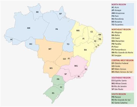 Mapa Do Brasil Com Estados Capitais E Regioes Toda Atual Images
