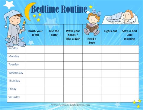 7 Best Images Of Free Printable Bedtime Routine Charts Free Printable