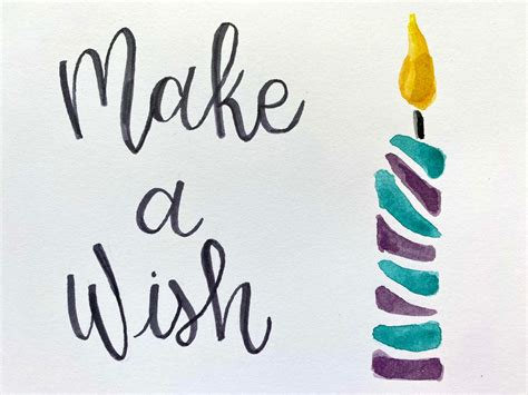Make A Wish Birthday Card Card With Birthday Candles Etsy
