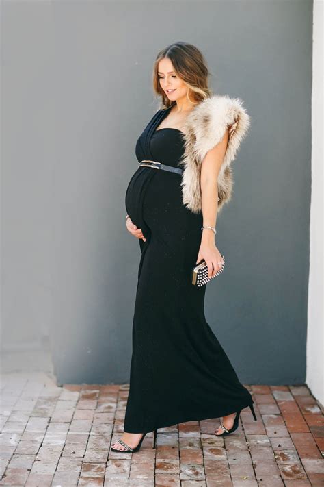 bumpstyle glamorous one shoulder black maternity evening gown maternity evening gowns