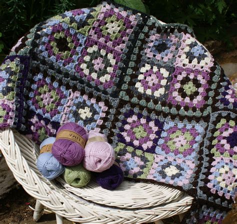Misty Morning Crochet Granny Square Afghan Crochet Quilt Crochet