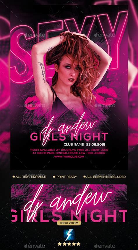 A Flyer For A Nightclub Party With An Image Of A Woman On The Front And Back