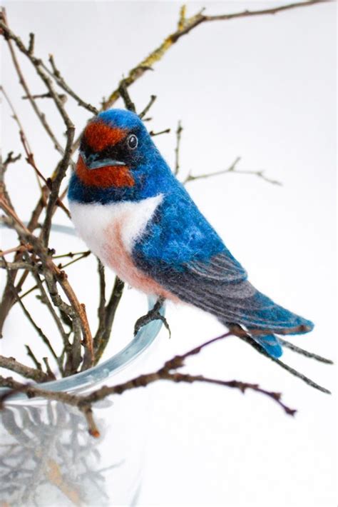 Felted Swallow Felt Toy Bird Collectible Toy Animal Needle Felting In