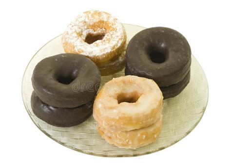 assorted donuts on plate stock image image of cream 12300817