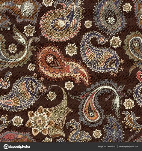 Colorful Paisley Seamless Pattern Original Decorative Backdrop — Stock